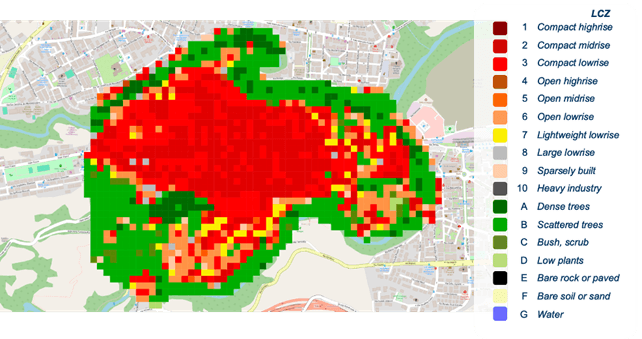Mappa ad alta risoluzione (30x30m) delle Zone Climatiche Locali (LCZ) del centro storico di Ascoli Piceno. La mappa, generata tramite il framework computazionale dedicato, illustra la base "anatomica" dell'analisi, evidenziando il complesso mosaico di div